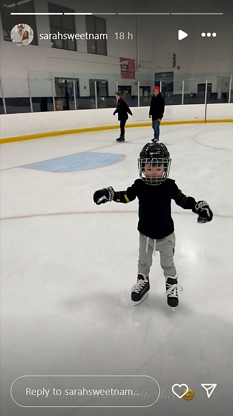 Benny Gudbranson on the ice. (Credit: Instagram/@sarahsweetnam