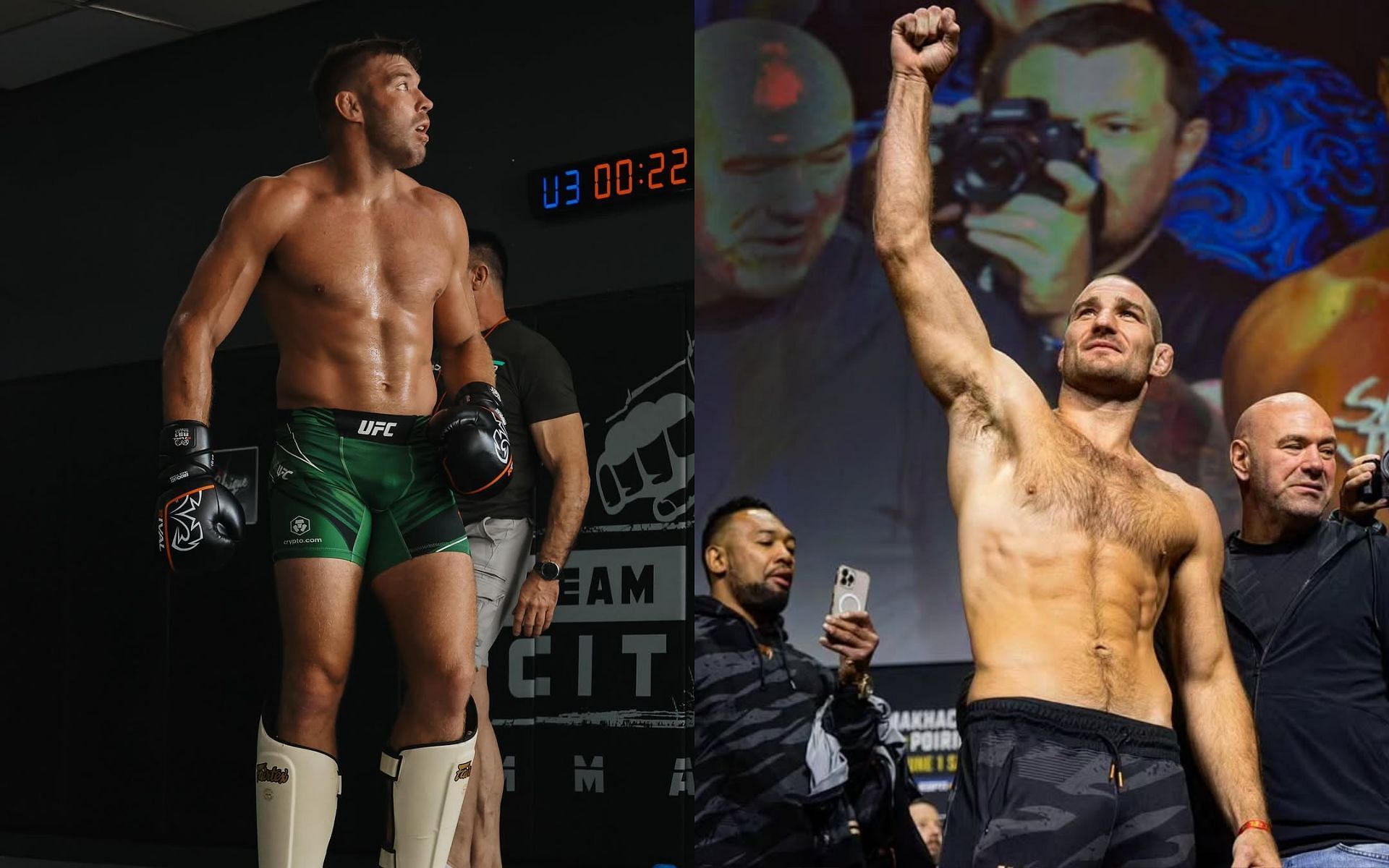 Dricus Du Plessis and Sean Strickland will face each other in two weeks time [Image Courtesy: @stricklandmma and @dricusduplessis on Instagram]