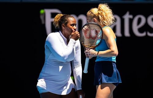 Taylor Townsend and Katerina Siniakova pictured at the 2025 Australian Open | Image Source: Getty