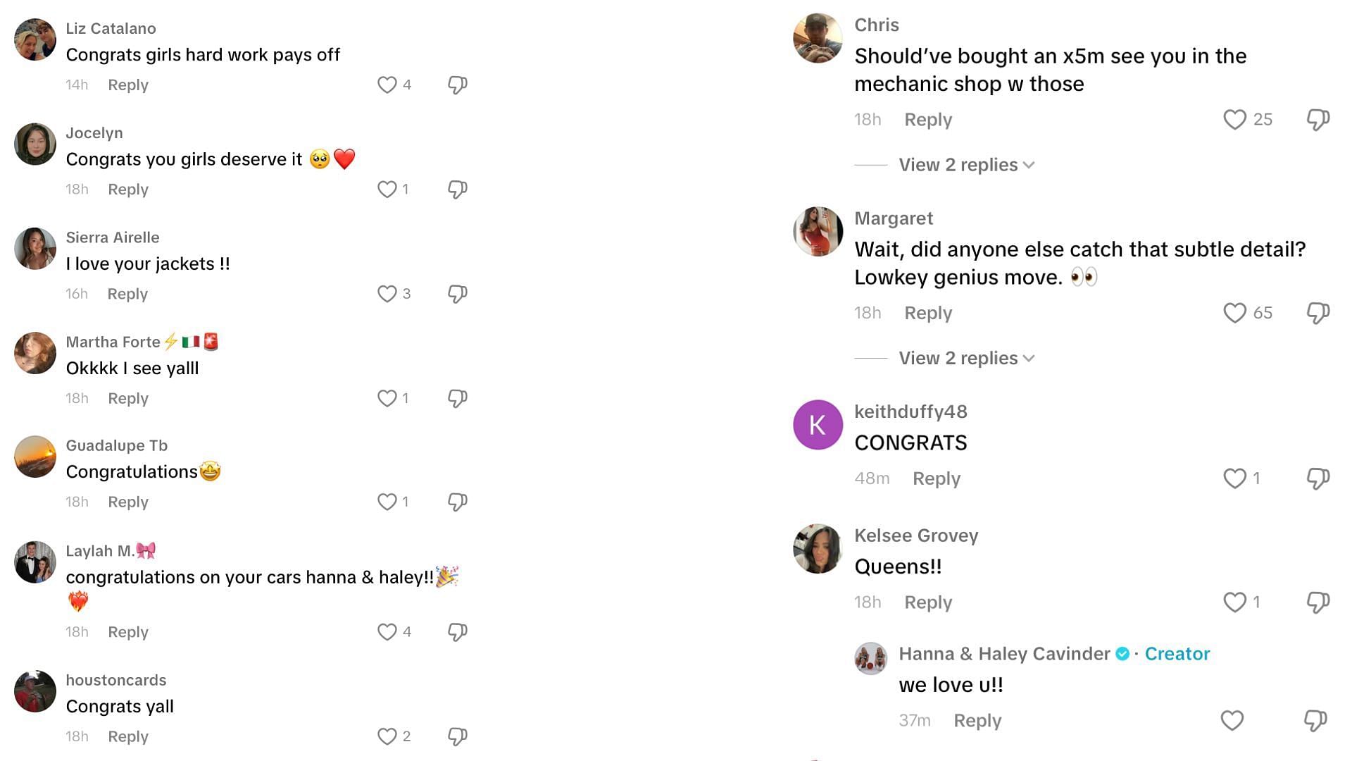 Other fans comment on the Cavinder twins&#039; TikTok post - TikTok/cavindertwins