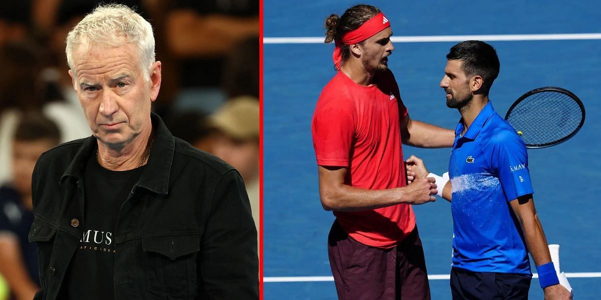 John McEnroe (L) Novak Djokovic and Alexander Zverev (R) (Source: GETTY)