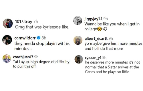 Fans react to Jalil Bethea's highlight clip against Boston College (Credits: Instagram/@br_hoops)