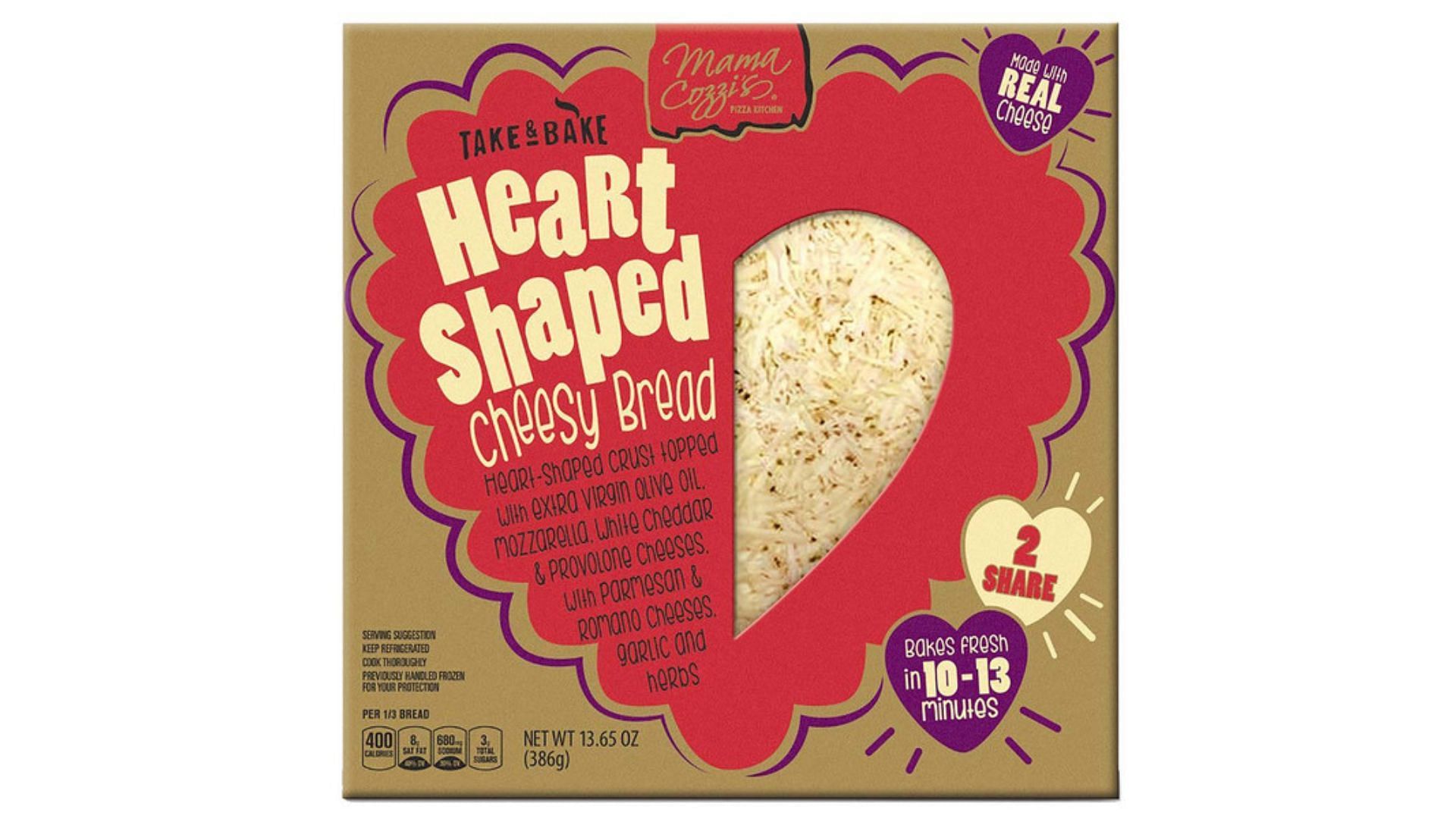 Mama Cozzi&#039;s Pizza Kitchen Heart-Shaped Cheese Deli Pizza (Image via Aldi)