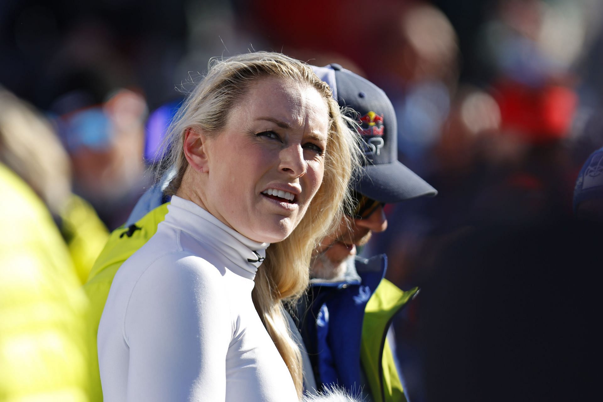 Lindsey Vonn competing in the downhill event at the Cortina d&#039;Ampezzo during the 2024-25 Ausi FIS Ski World Cup (Image via: Getty Images)