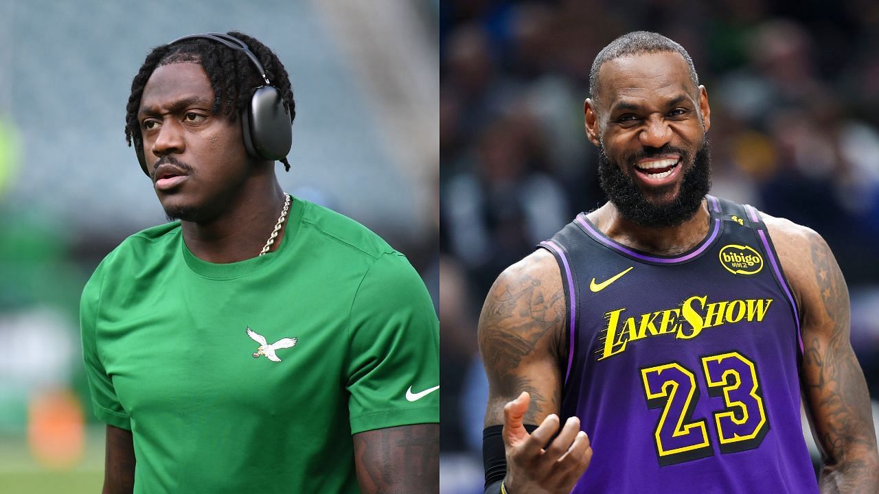 Fans draw Lakers star comparisons after Eagles&rsquo; WR reads book during playoff win