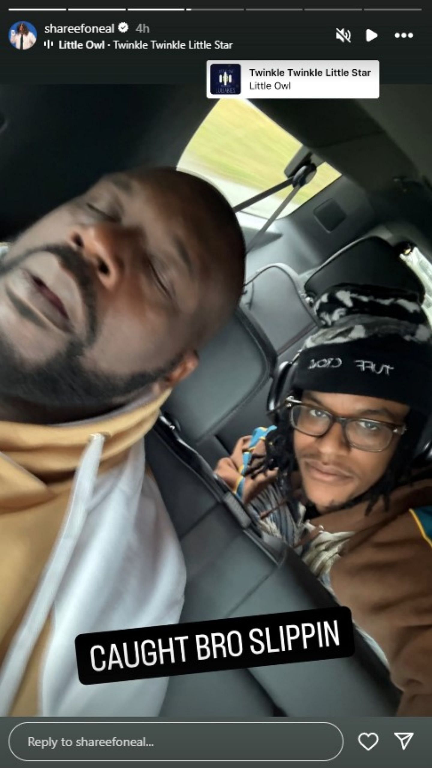 Shareef caught his dad sleeping and took a photo