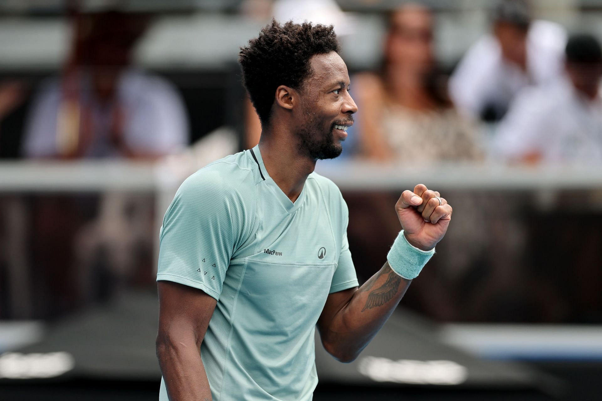 Gael Monfils in action at the ASB Classic in Auckland (Image Source: Getty)