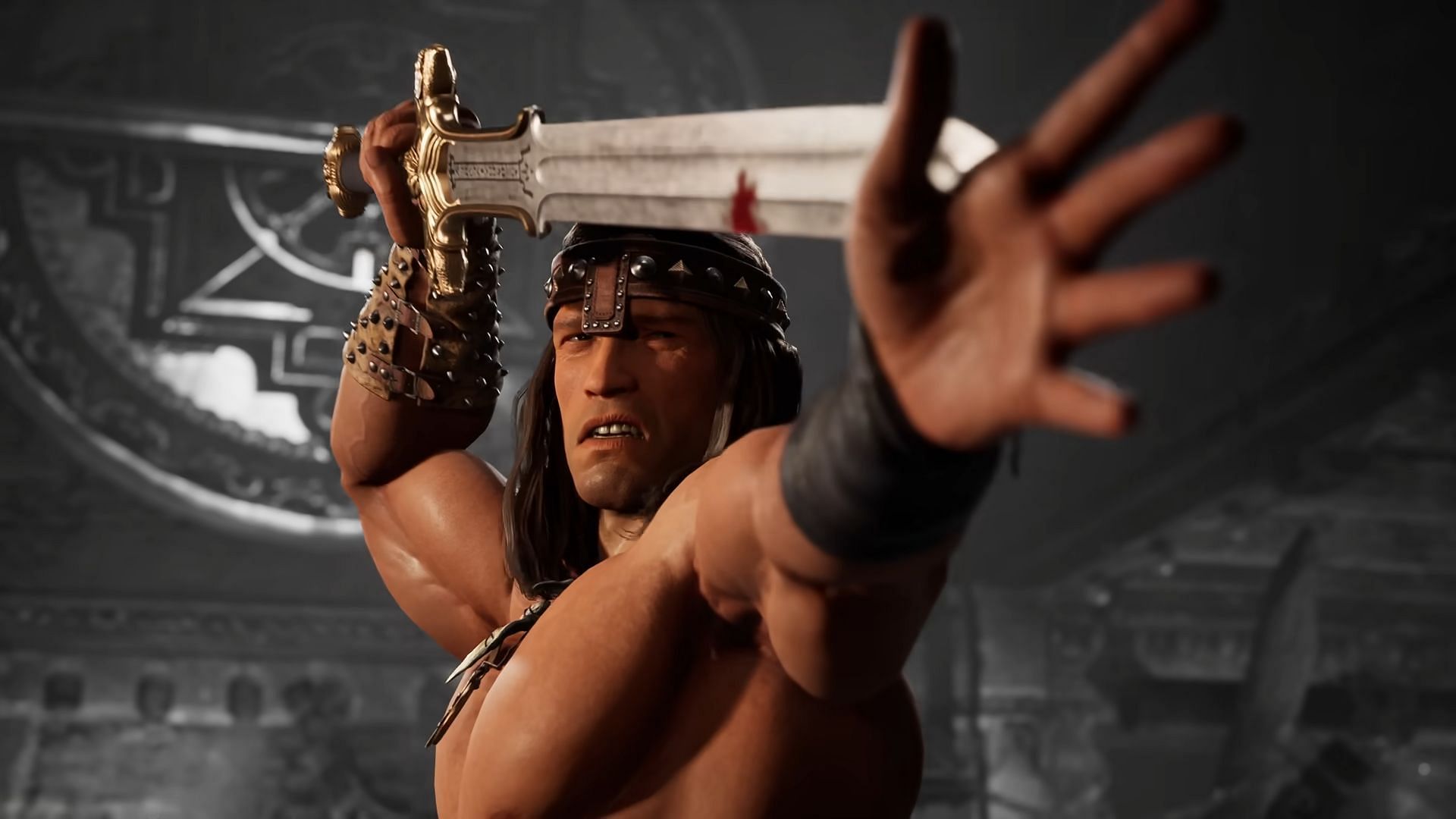 A still from Arnold Schwarzenegger&#039;s Mortal Kombat 1 DLC pack (Image via Warner Bros. Games)