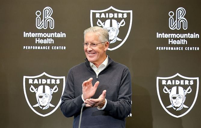 Watch: Marshawn Lynch interrupts Pete Carroll's first press conference with Tom Brady's Raiders