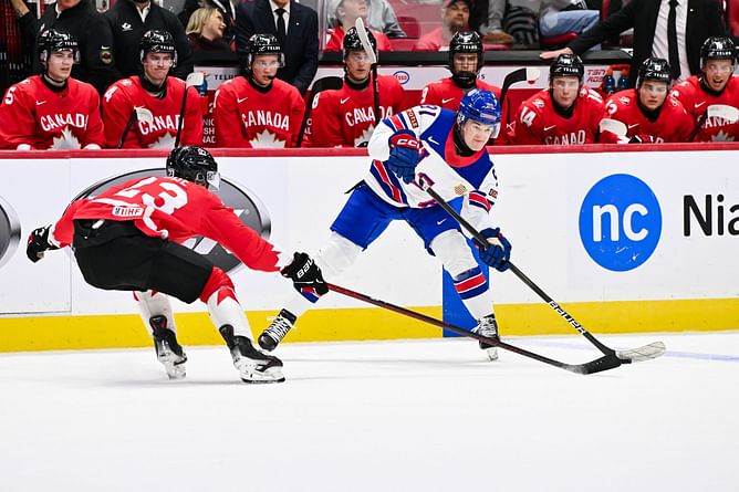 Cole Eiserman hints at what his taunt entailed for Canadian bench after scoring in USA vs Canada World Juniors clash