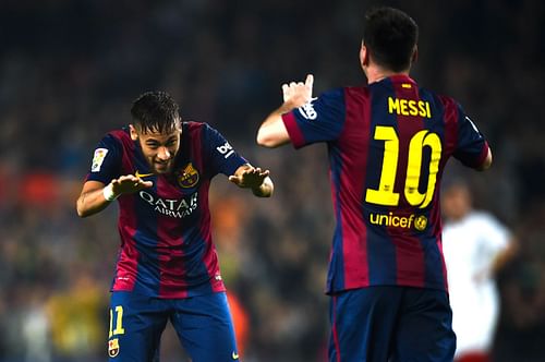 L to R: Neymar and Messi - Source: Getty