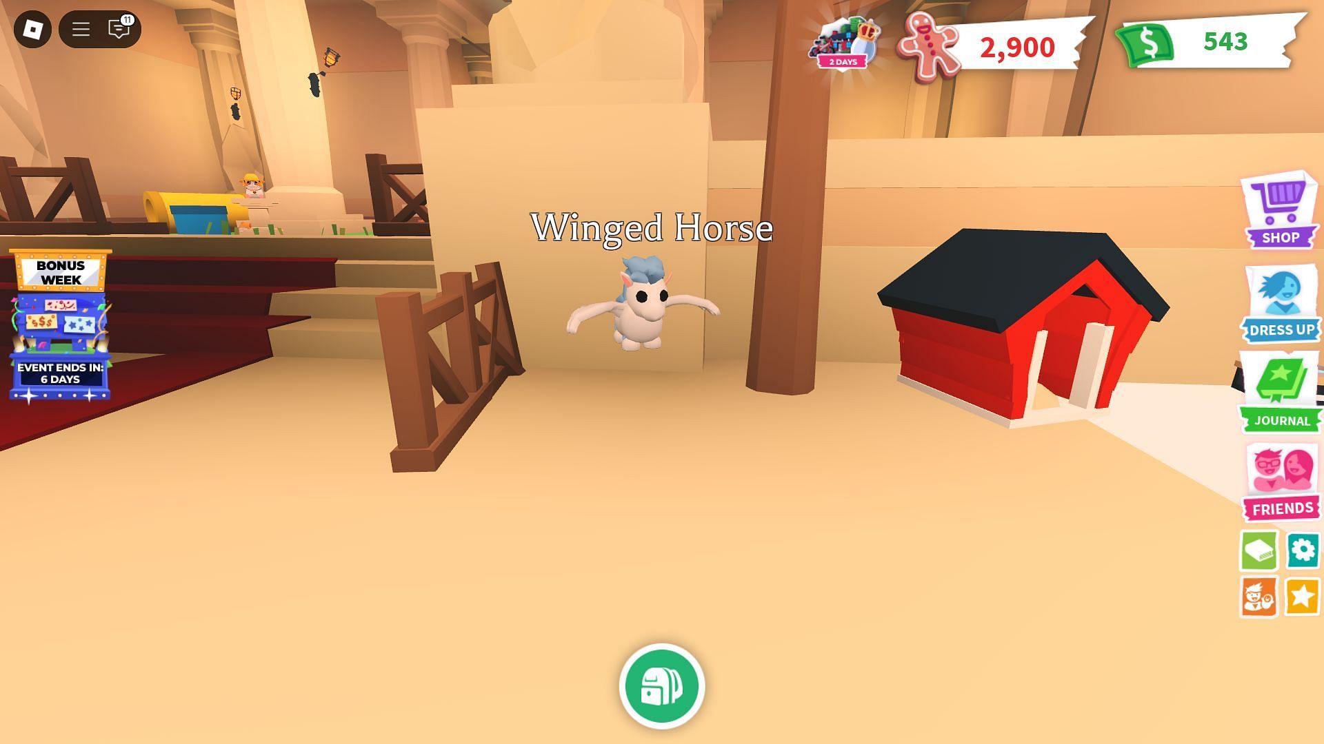 Winged Horse in the Pet Shop (Image via Roblox)