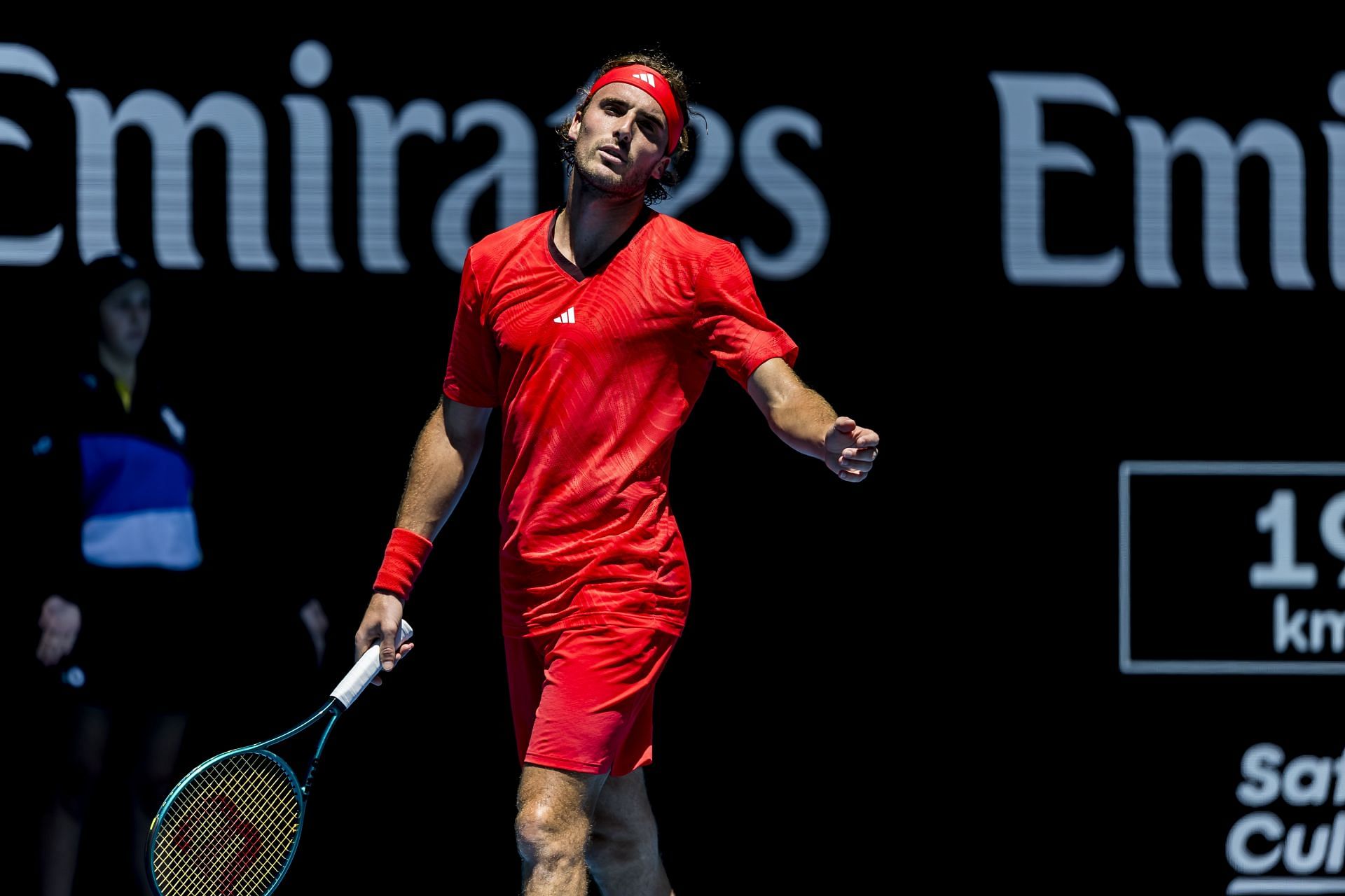 A frustrated Stefanos Tsitsipas. Source: Getty