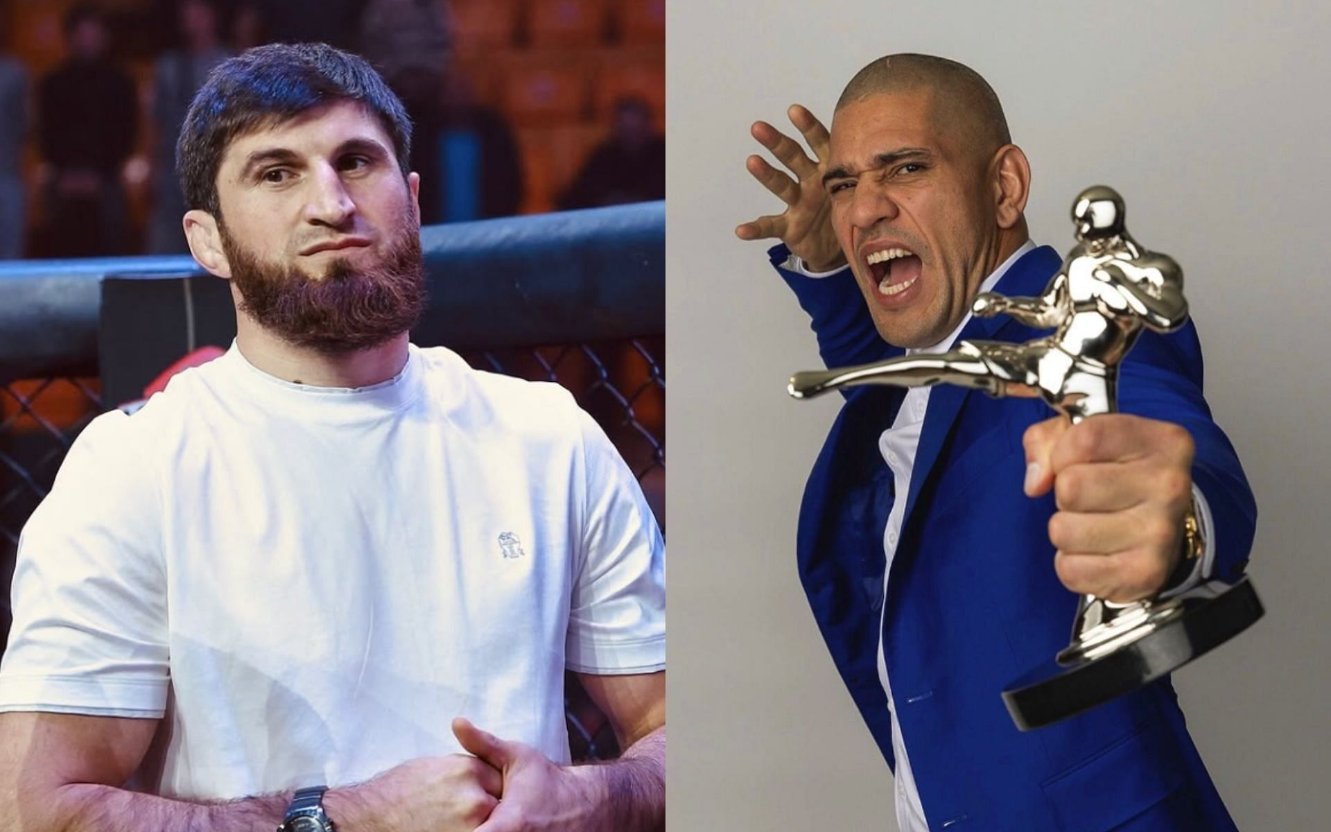 A UFC Hall of Famer belives Magomed Ankalaev (left) should be next in line to face Alex Pereira (right). [Image credit: @ankalaev_magomed, @alexpoatanpereira on Instagram]