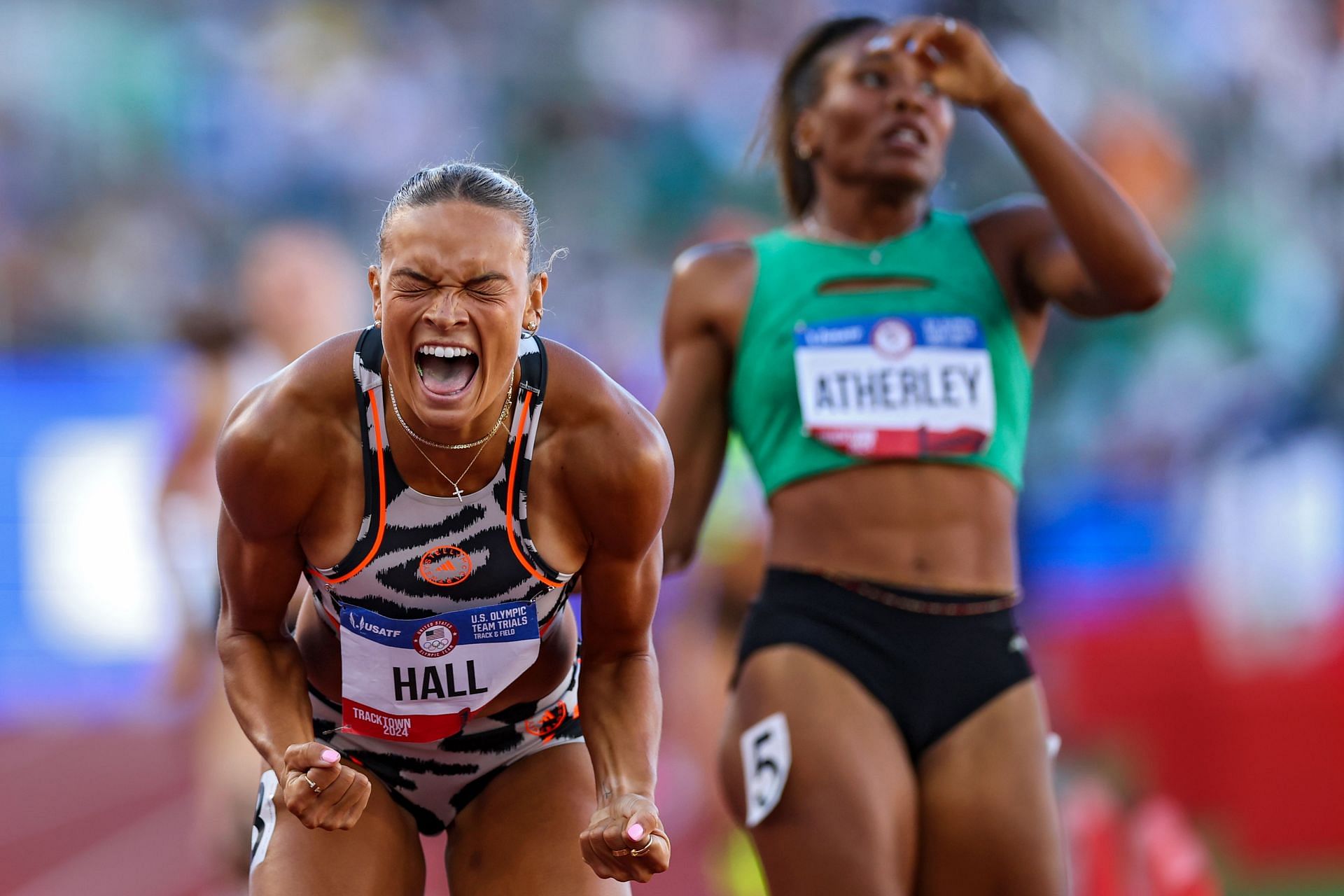 Anna Hall at US trials 2024. Source: Getty