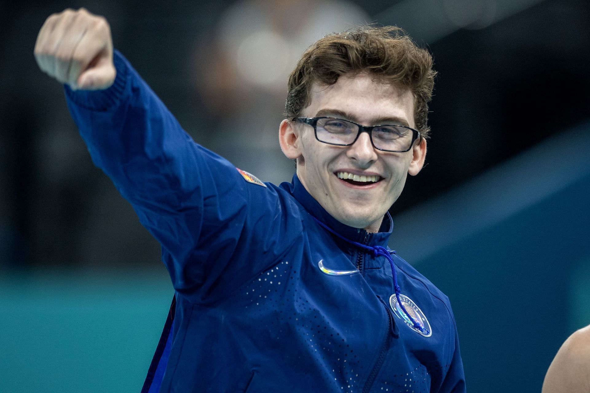 Nedoroscik celebrates his pommel horse win at the Olympic Games-Paris 2024 - (Source: Getty)