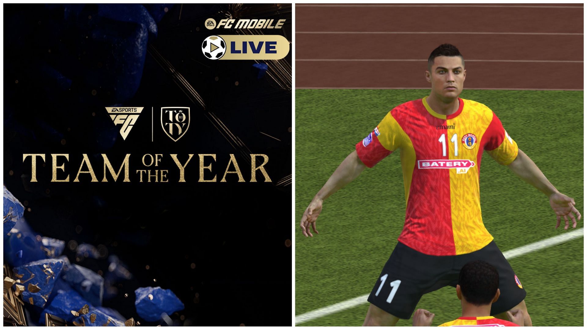 Cristiano Ronaldo wins the EA FC Mobile TOTY 12th Man spot (Images via EA Sports)