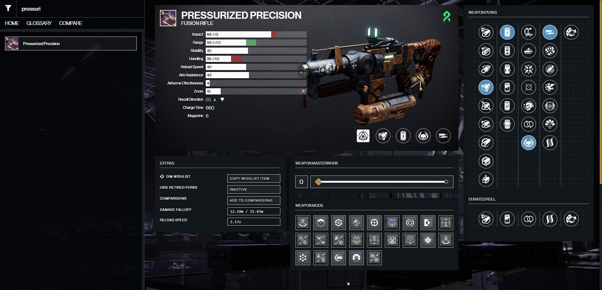 Pressurized Precision PvP god roll (Image via Bungie/D2Gunsmith)