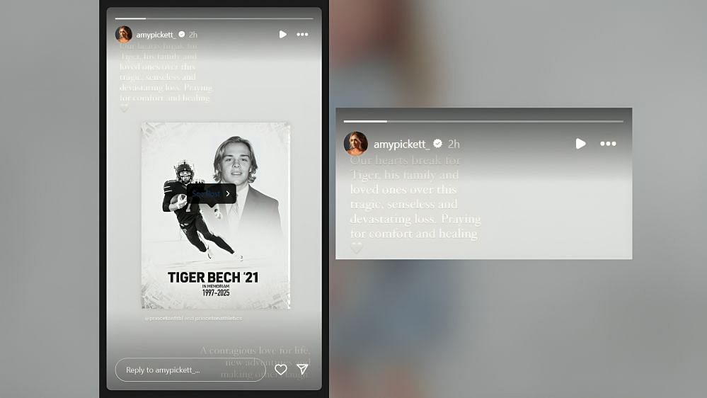 Kenny Pickett's wife Amy grieves the loss of the late Princeton football player in a heartbreaking note (Credits: IG/Amy Pickett)