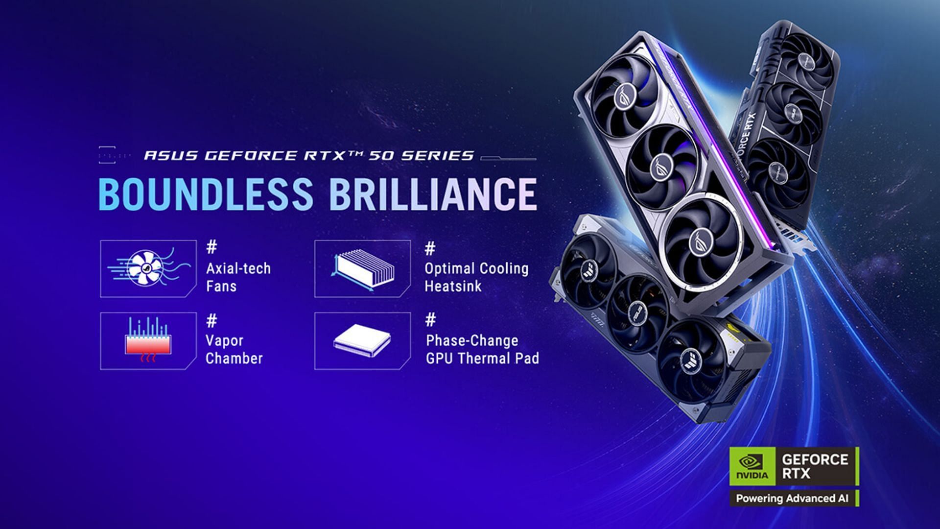 ASUS RTX 50 Series GPUs (Image via ASUS)