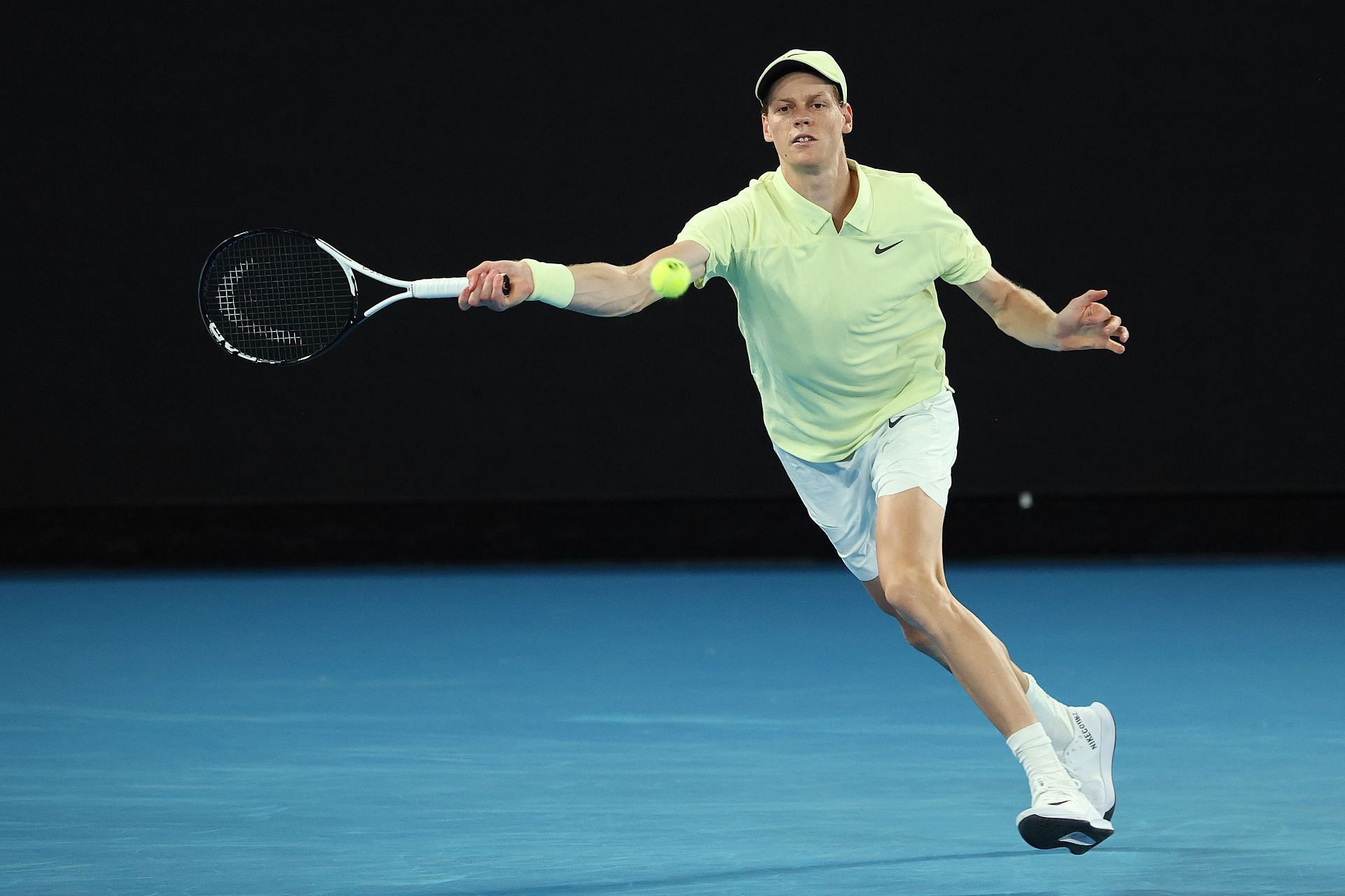 Jannik Sinner practicing at the 2025 Australian Open - Source: Getty