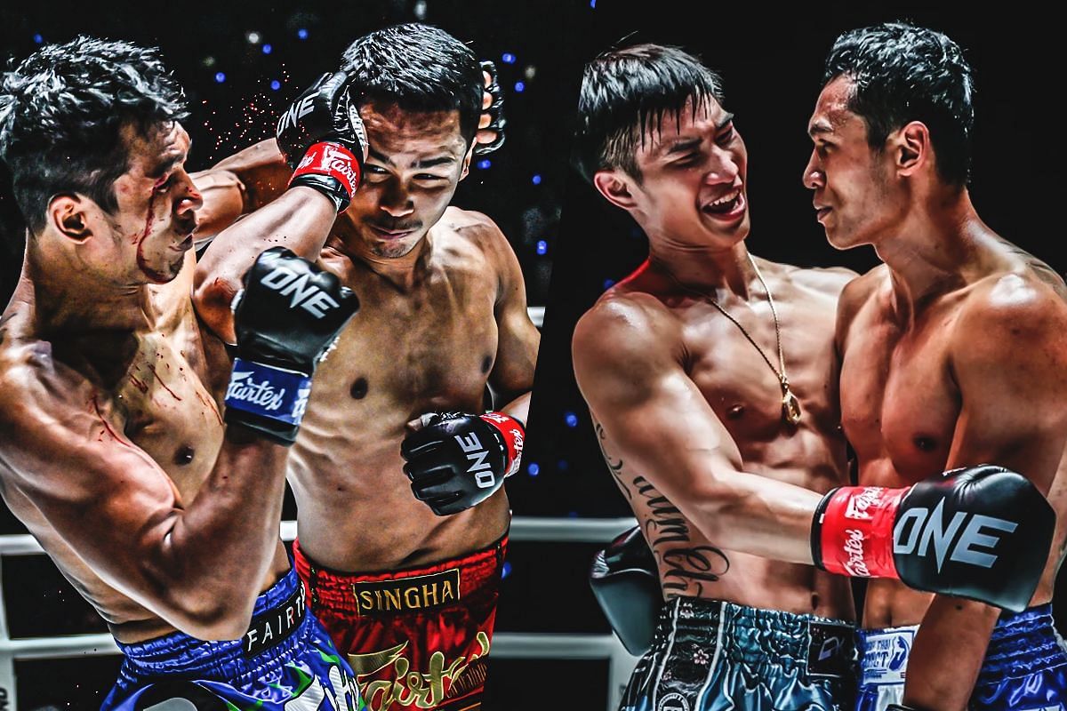 Superbon vs Jo Nattawut (L) and Tawanchai vs Jo Nattawut (R) | Photo by ONE Championship