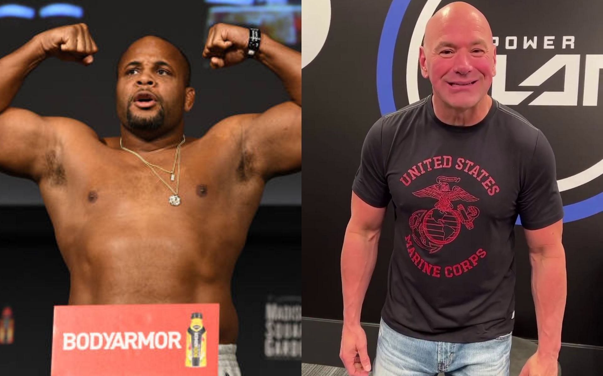 Daniel Cormier (left) expects Hunter Campbell to replace Dana White (right) as the UFC head [Images courtesy: @danawhite on Instagram]