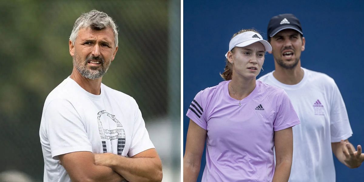 Goran Ivanisevic (L), Elena Rybakina and Stefano Vukov (R), Sources: Getty