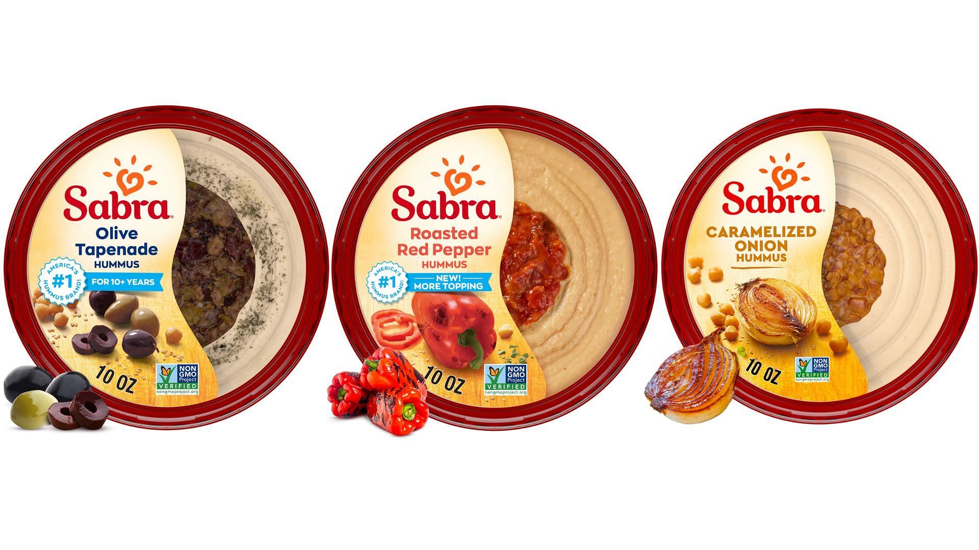 Different flavors of Hummus by Sabra (Image via Sabra)