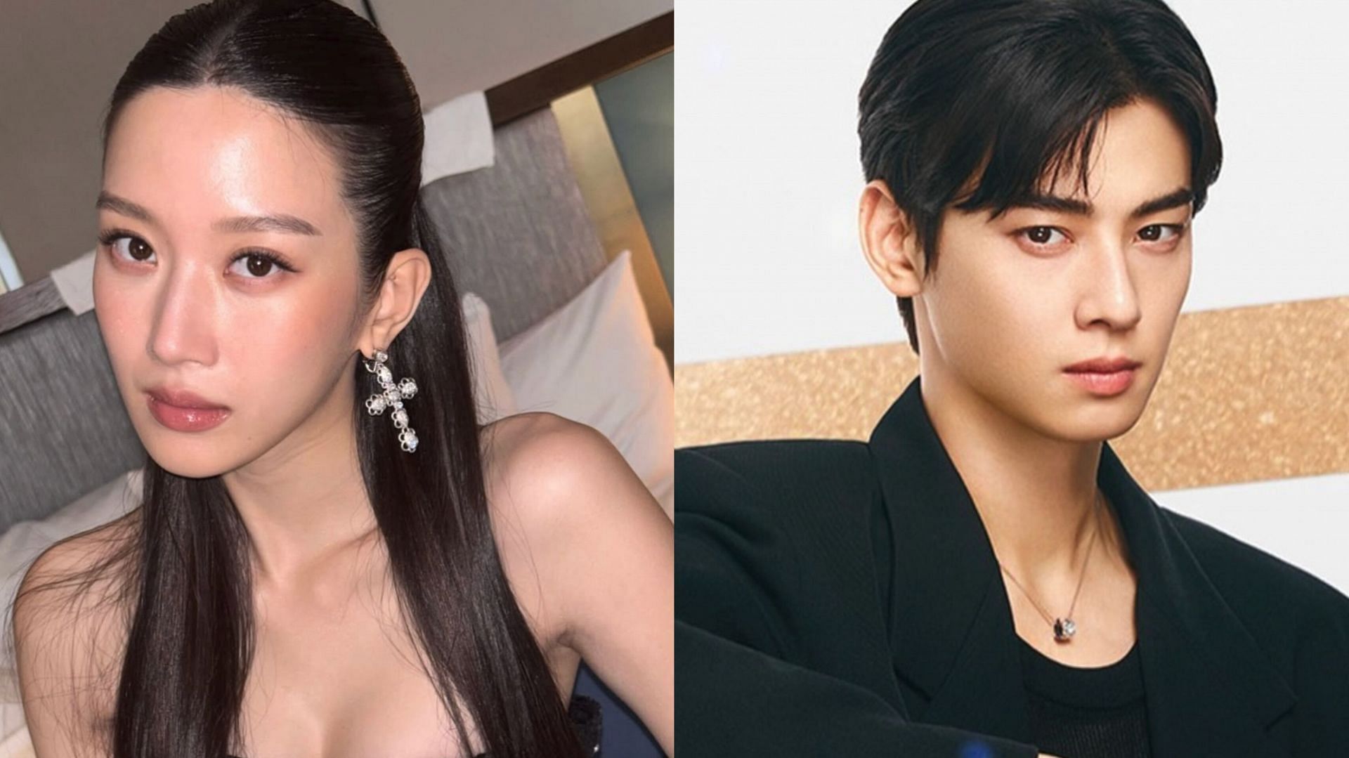 Fans rejoice as True Beauty co-stars Cha Eun-woo and Moon Ga-young reunite as MCs at the 39th Golden Disc Awards (Image via @m_kayoung and @eunwoo/Instagram)