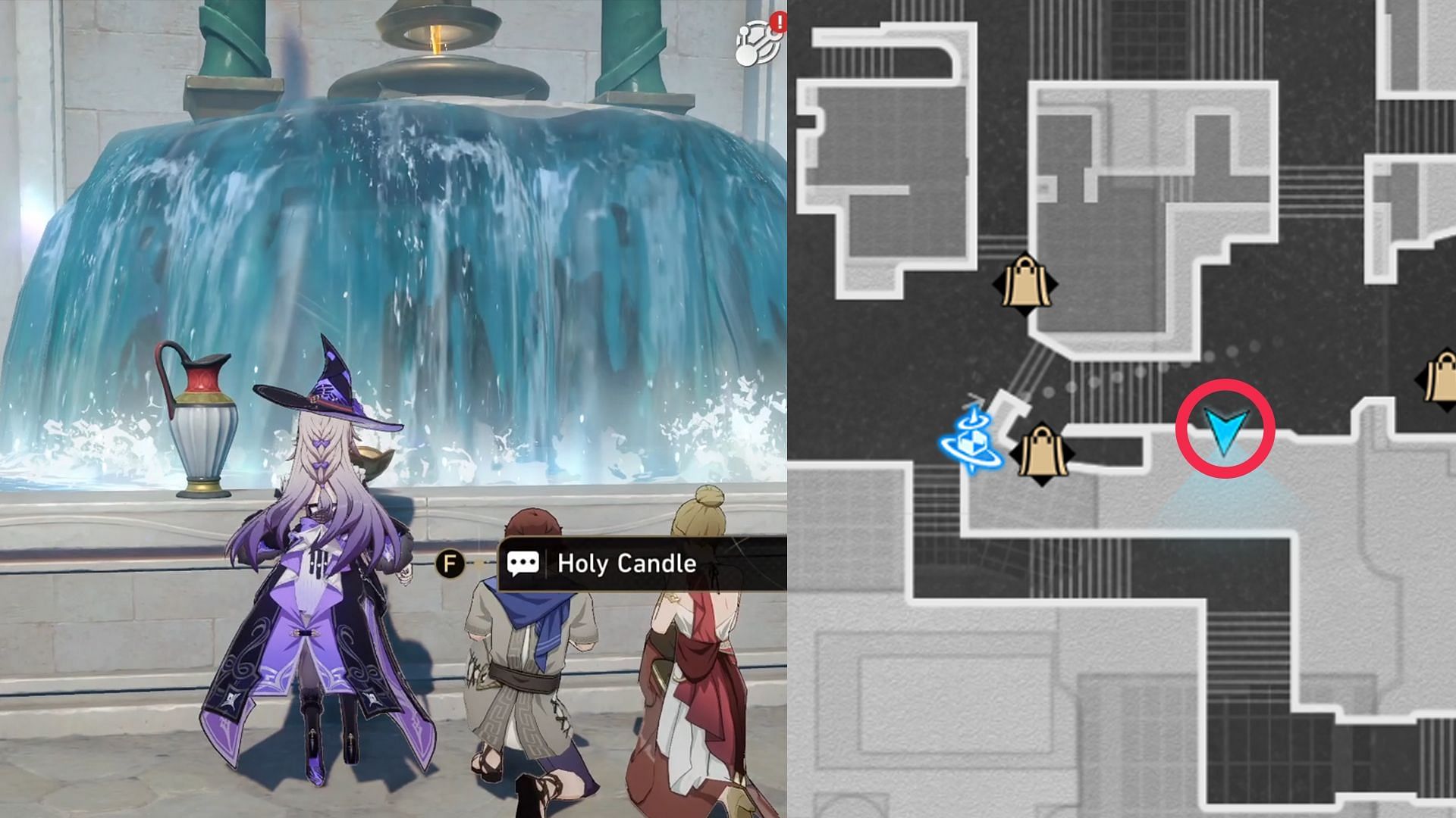 Location of Holy Candle #3 (Image via HoYoverse)