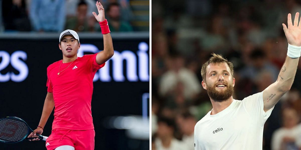 Learner Tien (L) vs Corentin Moutet (R), (Source: Getty Images)