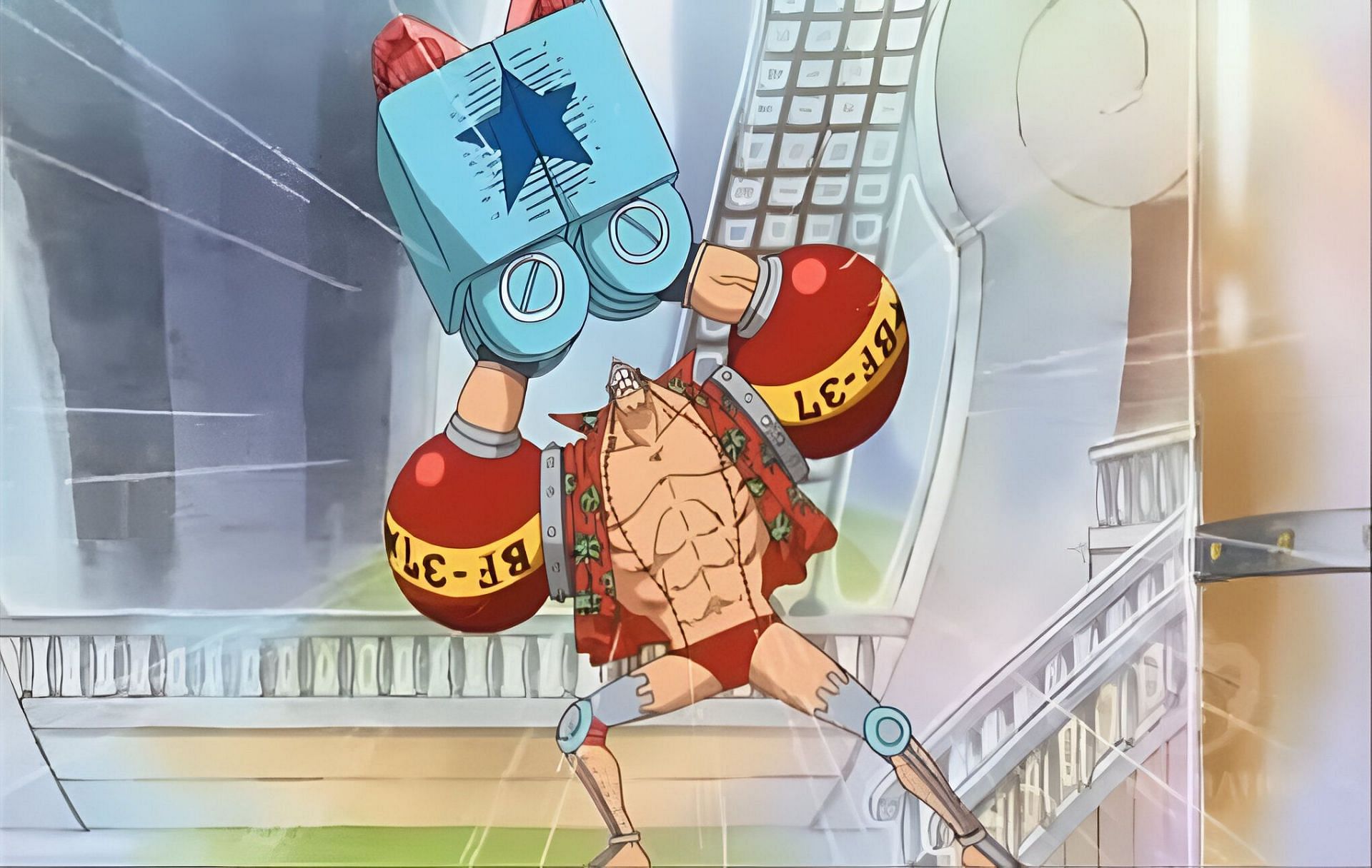 One of the One Piece characters Franky as seen in the anime (Image via Toei Animation)