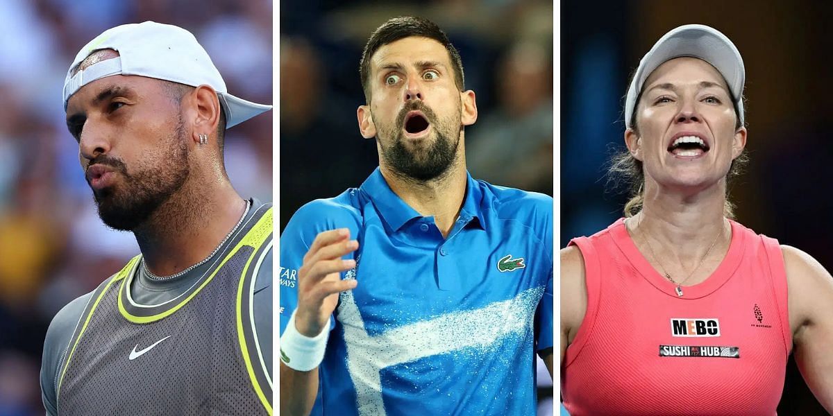 Nick Kyrgios (left), Novak Djokovic (center), Danielle Collins (right), Sources: Getty