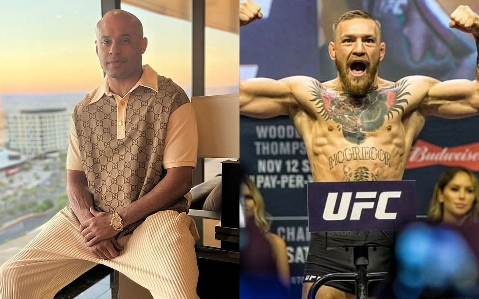 Ali Abdelaziz (left) goes off on Conor McGregor (right). [Image courtesy: @aliabdelaziz and @thenotoriousmma on Instagram]