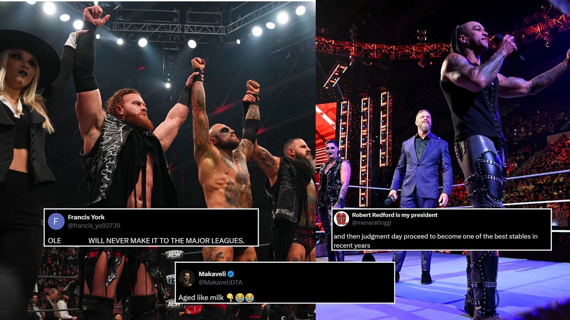 The House of Black and Judgment Day have been compared to each other on multiple occasions [photos: allelitewrestling.com and wwe.com]