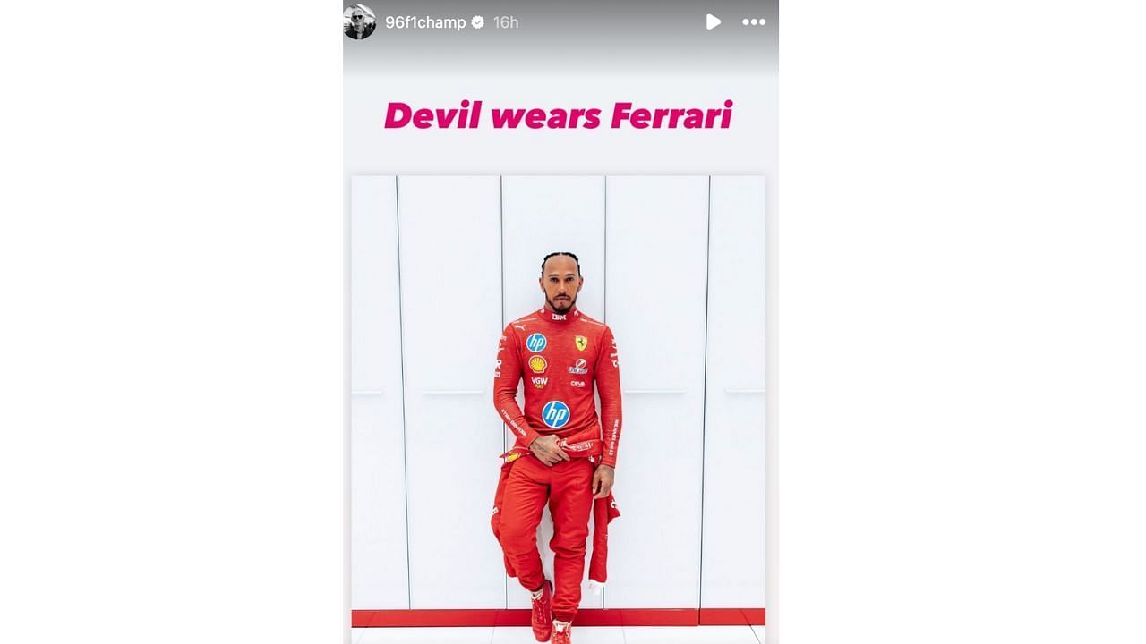 Damon Hill&#039;s comment for Hamilton [Image Source: @96f1champ/Instagram]