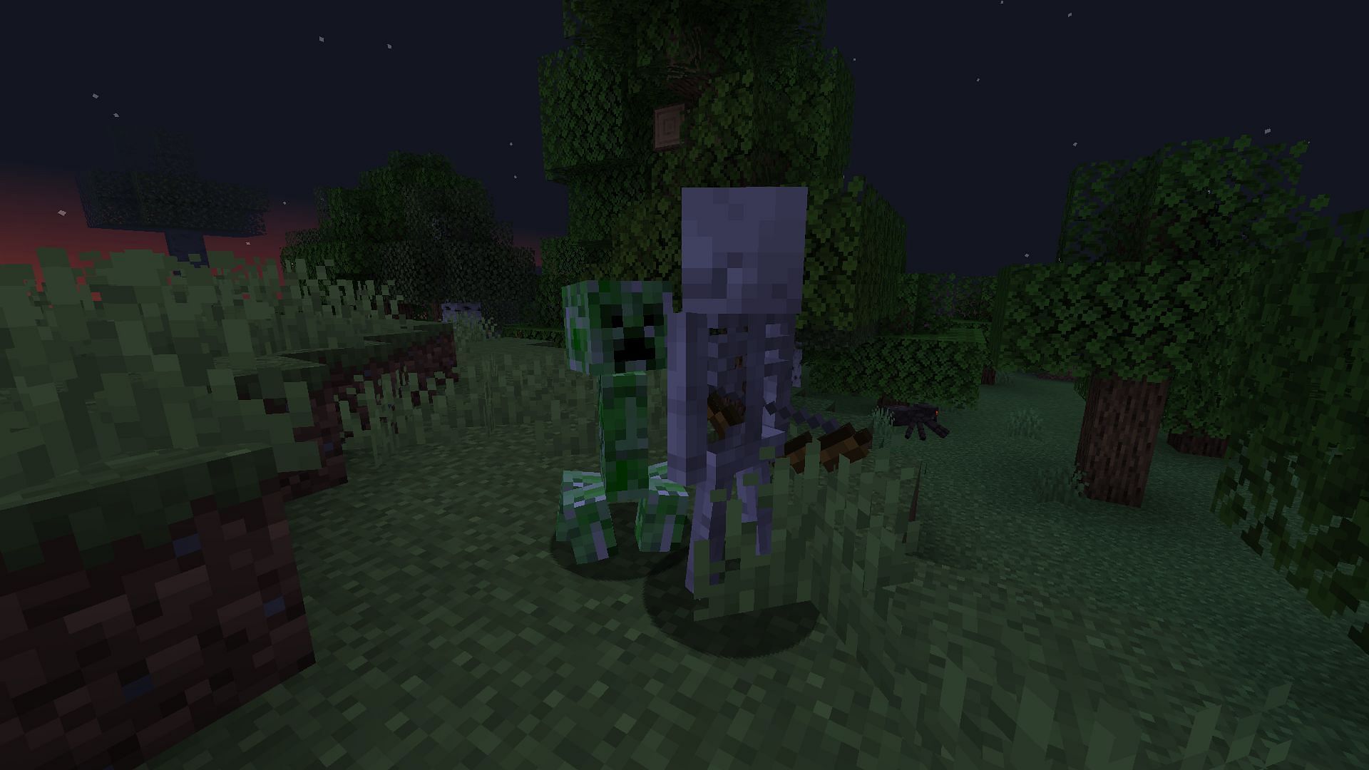 Creepers can blow other hostile mobs up (Image via Mojang Studios)