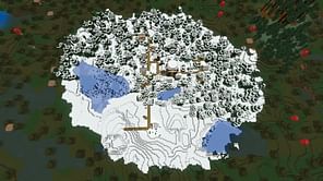 Minecraft player discovers odd snowy village surrounded by swamps