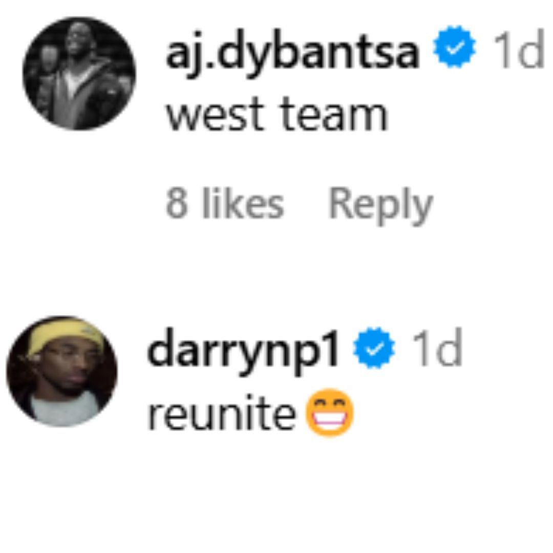 AJ Dybantsa and Darryn Peterson share their reactions to Koa Peat&#039;s McDonald&#039;s All-American nod via Instagram.