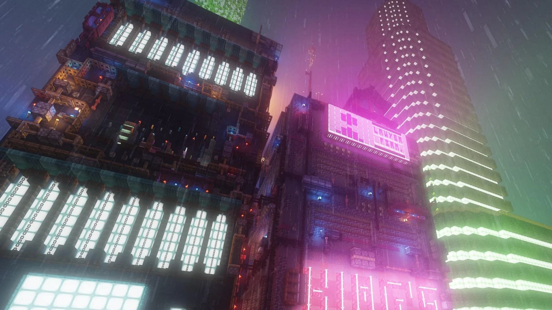 Minecraft Cyberpunk city build