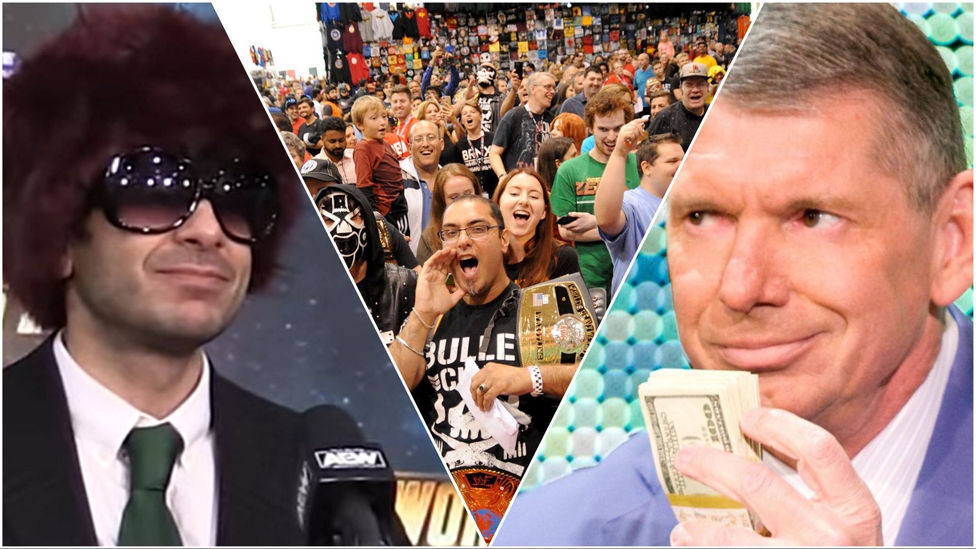 AEW President Tony Khan, wrestling fans, WWE co-founder Vince McMahon