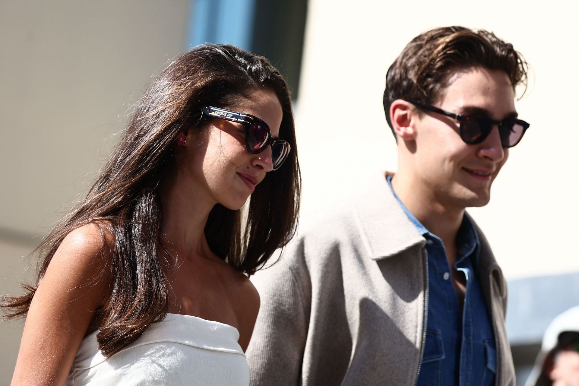 Carmen Montero Mundt(L) and George Russell(R) at the F1 Abu Dhabi Grand Prix 2024 - Source: Getty