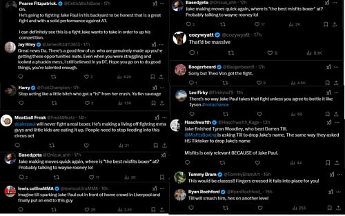 Fan reactions to Darren Till's Potential summer fight post on 'X'