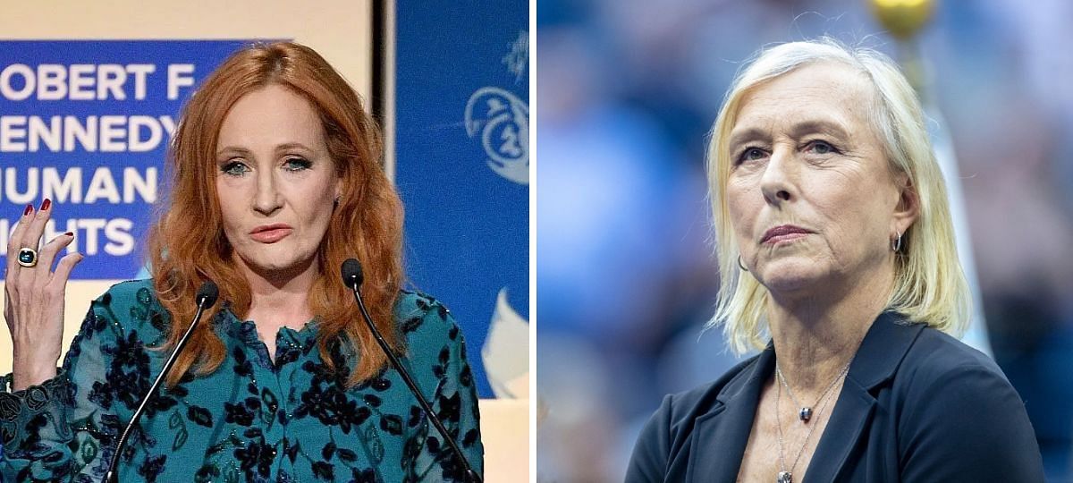 J.K. Rowling (L) and Martina Navratilova (R) [Image source: Getty]