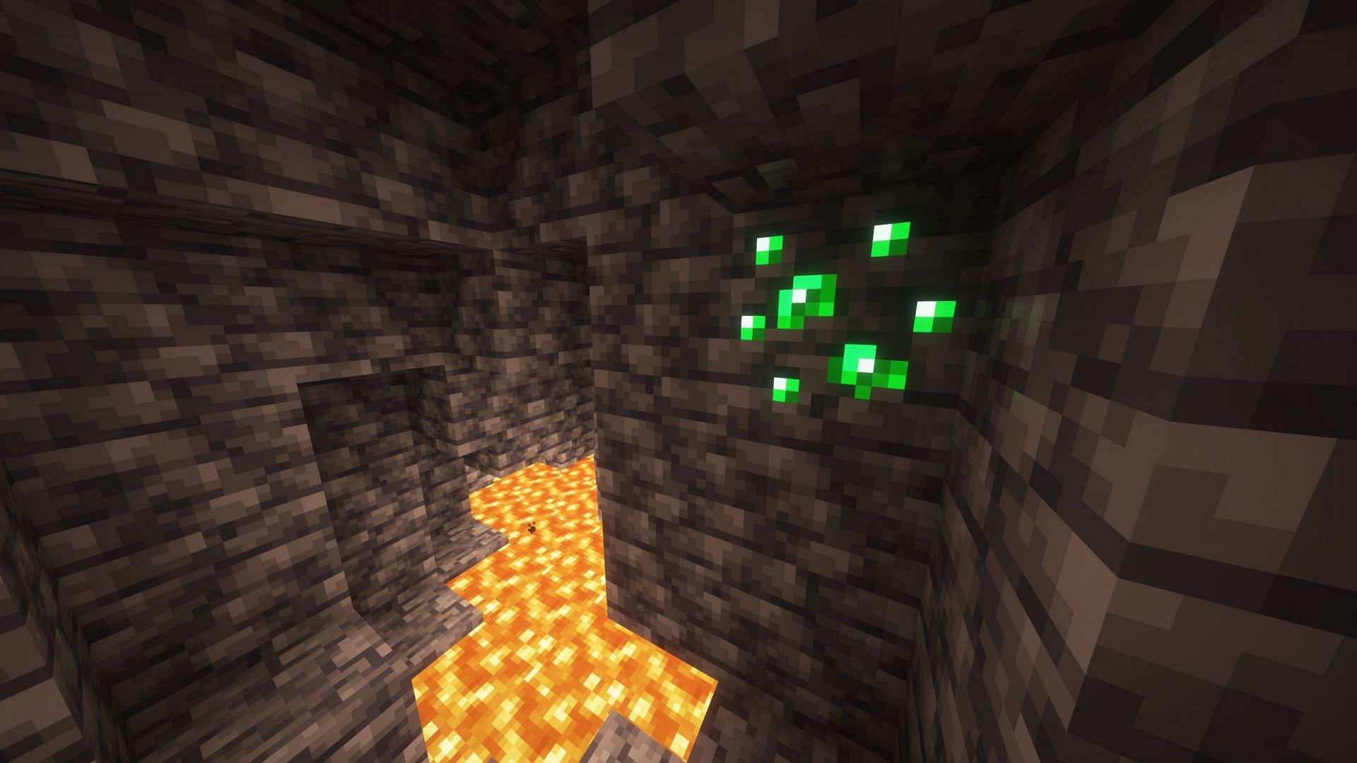 Deepslate emerald ore is extremely rare due to the generation pattern of emerald ore (Image via Mojang Studios)