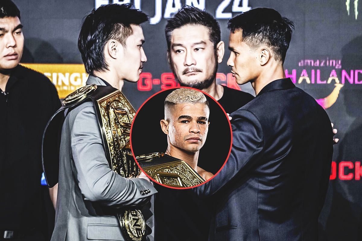 Superbon and Tawanchai face-off with Fabricio Andrade | Image credit: ONE Championship