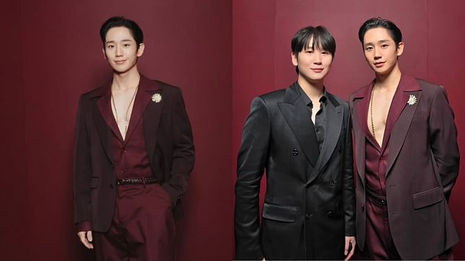 "Someone free haejoon from the stress"— Fans hilariously react to Jung Hae-in's brother's reaction to the actor jumping off a barricade at DGFW25