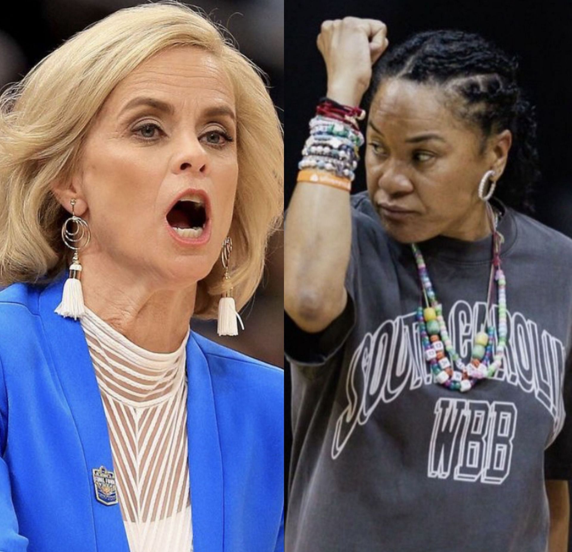 LSU&rsquo;s Kim Mulkey and South Carolina&rsquo;s Dawn Staley. IG image via @wslam and @gamecockwbb