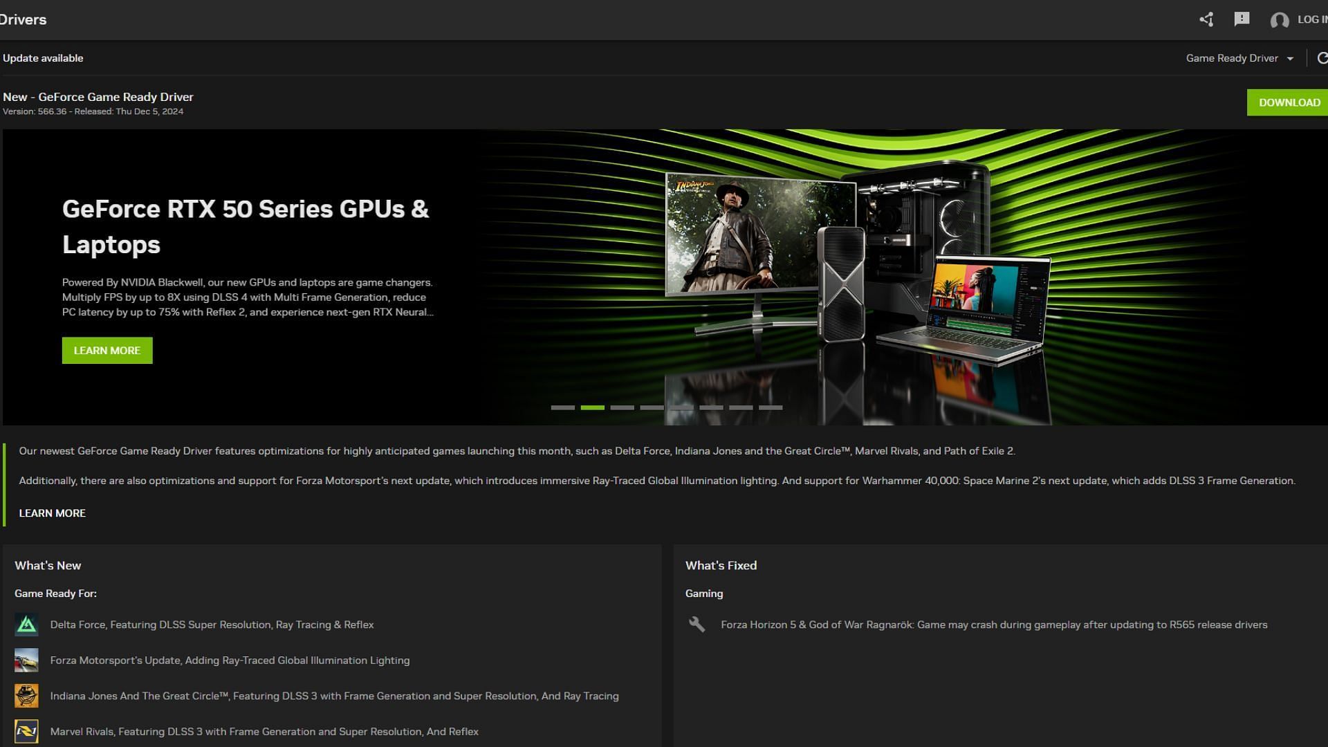 The Nvidia app (Image via Nvidia)